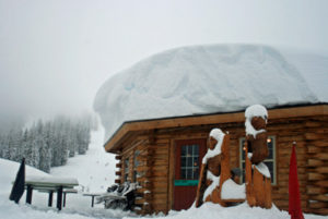 Bears Den Cabin Covered in Fresh Snow