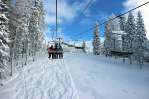 ski tracks and chairlift