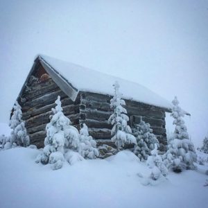 Historic Cabin in snow