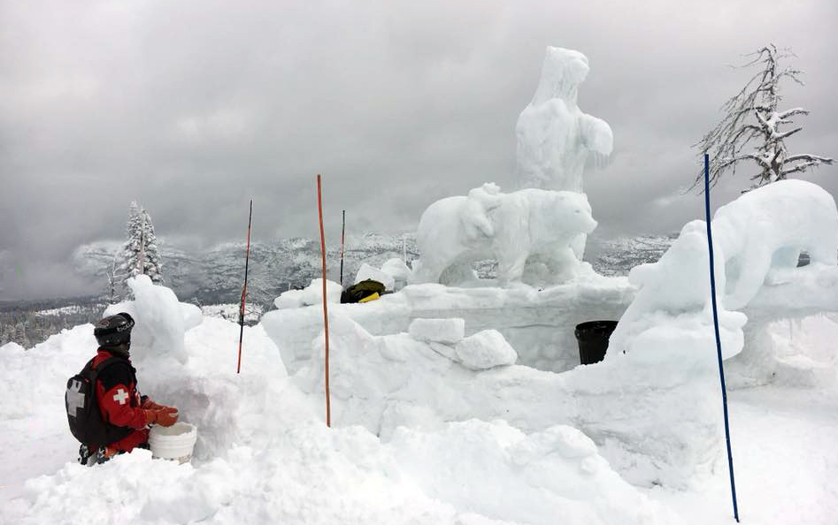 Snow sculptors at work