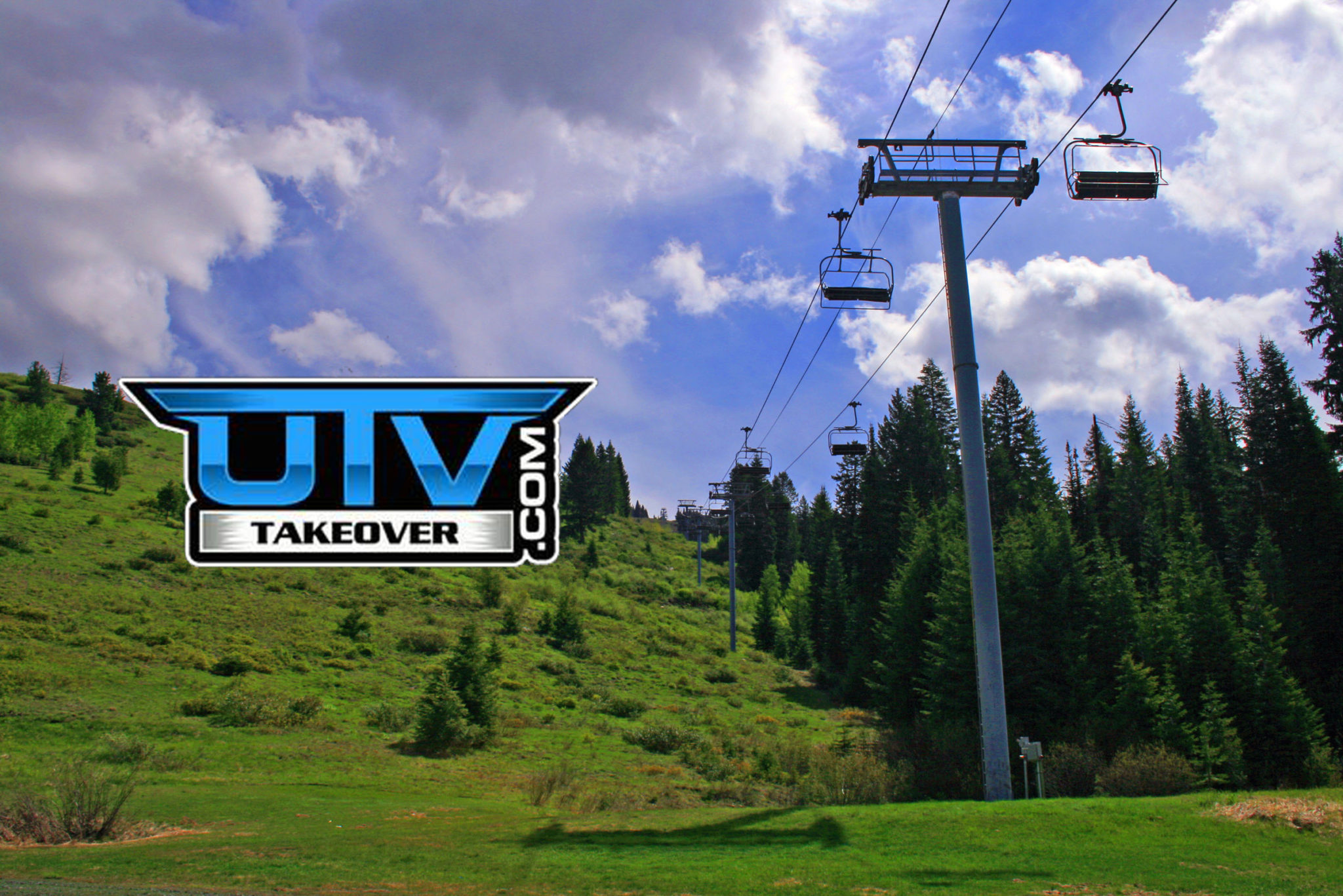 UTV logo with scenic background