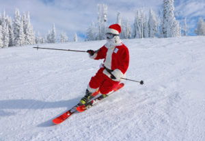 Santa skis