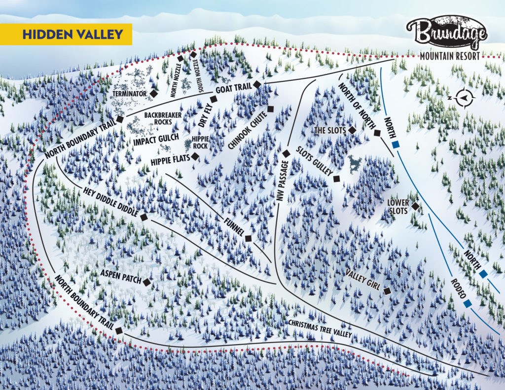 Hidden Valley Trail Map Hidden Valley Map - Brundage Mountain Resort