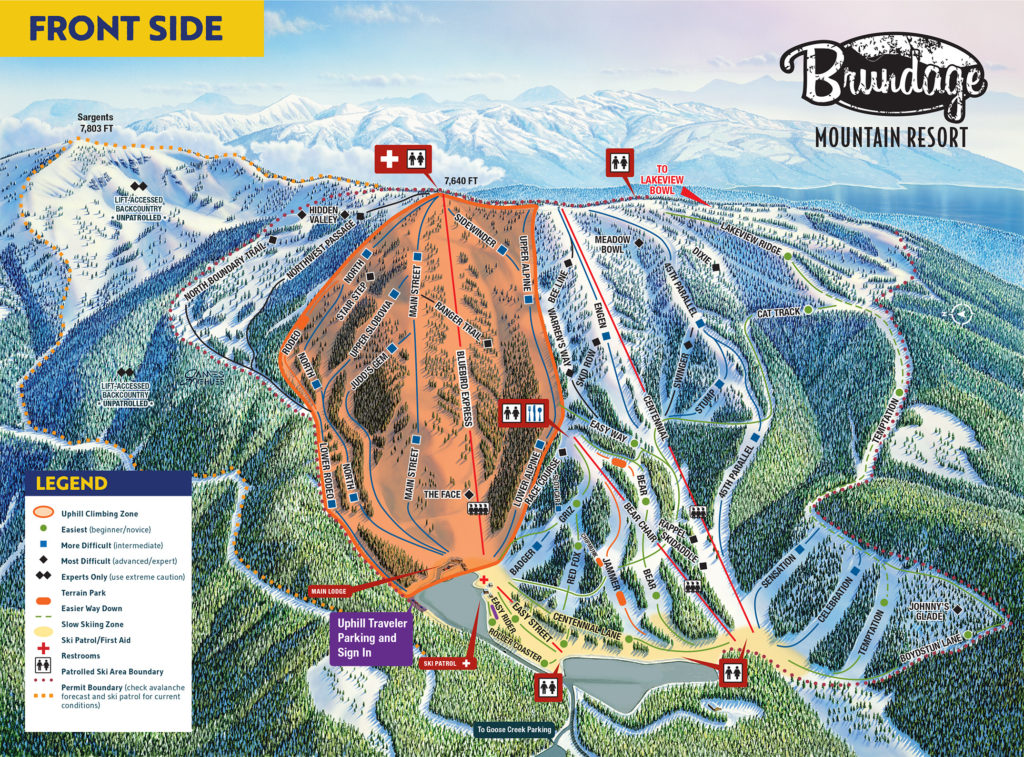 Brundage Mountain Trail Map Uphill Travel Policy - Brundage Mountain Resort