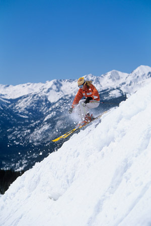 Brundage Mountain skiers on snow terrain making turns with ski control and balance, people enjoying the sport experience down slopes and runs at speed, with snowboarding season tips and way to navigate skis on each slope