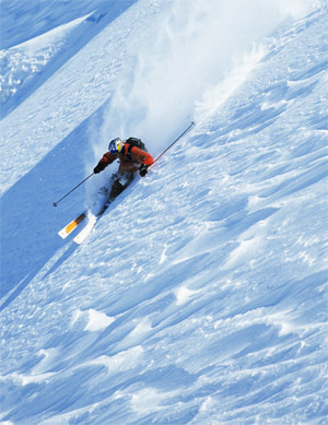 People skiing in Idaho snow with weather technology logo displaying sun, rain, and temperature effects; help account for one state's responsibility to control water and weather patterns for United Kingdom and US news